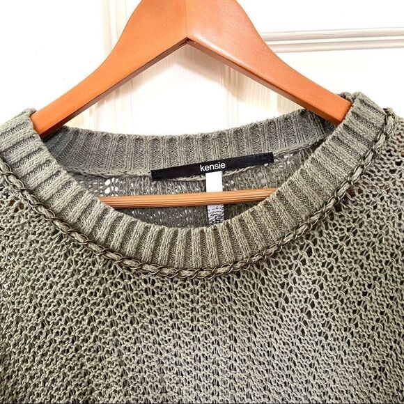 Kensie olive green long sleeved sweater S - Picture 4 of 13